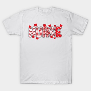 Nurse Heart Leopard Happy Valentine_s Day T-Shirt